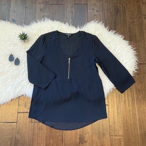 Express Vneck Blouse with Zipper